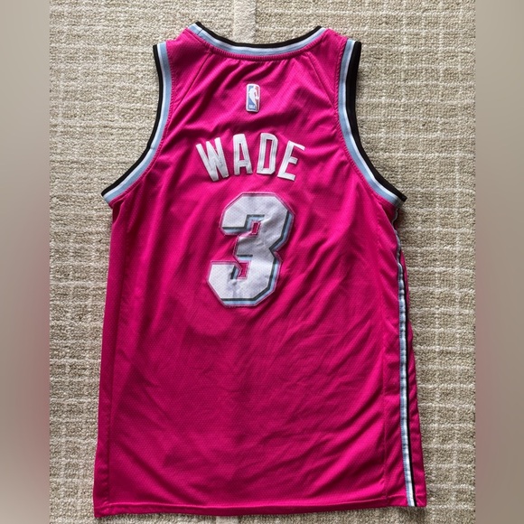 Nike pink Miami Heat Dewayne Wade Swingman Basketball Jersey size 48 - Picture 1 of 3